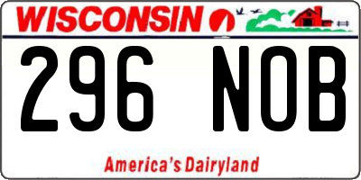 WI license plate 296NOB