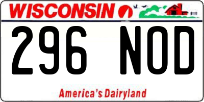 WI license plate 296NOD