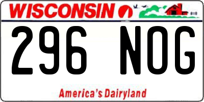 WI license plate 296NOG