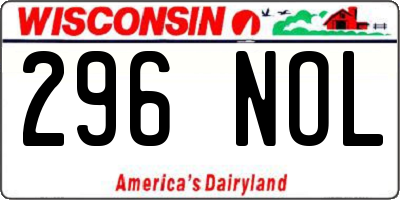 WI license plate 296NOL