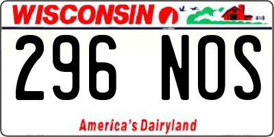 WI license plate 296NOS