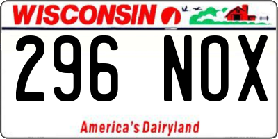 WI license plate 296NOX