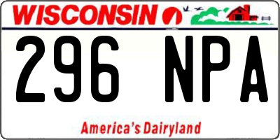 WI license plate 296NPA