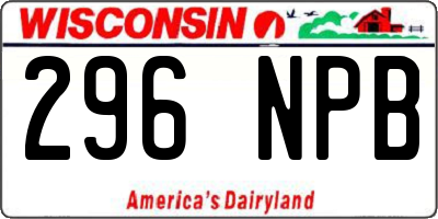 WI license plate 296NPB