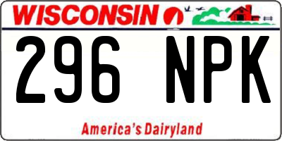 WI license plate 296NPK