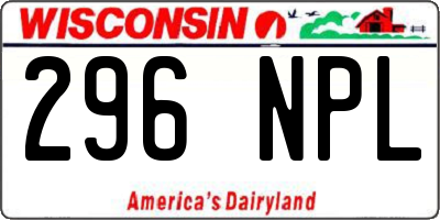 WI license plate 296NPL