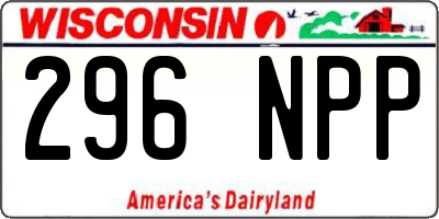 WI license plate 296NPP