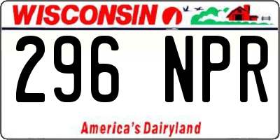 WI license plate 296NPR