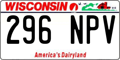 WI license plate 296NPV