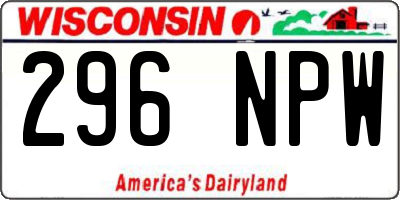 WI license plate 296NPW