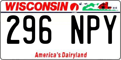 WI license plate 296NPY