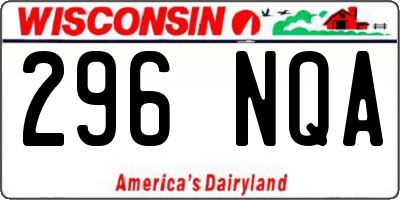 WI license plate 296NQA