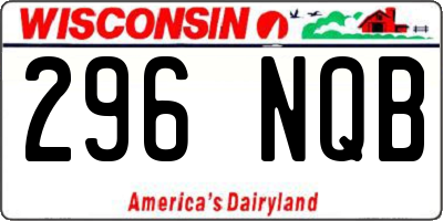 WI license plate 296NQB