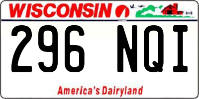 WI license plate 296NQI