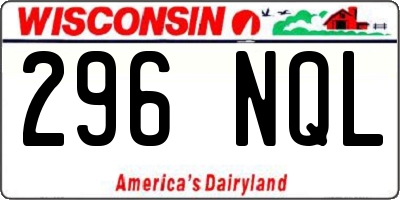 WI license plate 296NQL