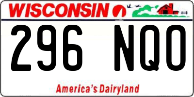 WI license plate 296NQO