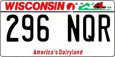 WI license plate 296NQR