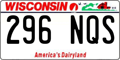 WI license plate 296NQS