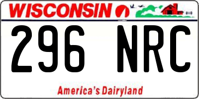WI license plate 296NRC