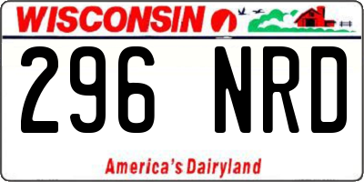 WI license plate 296NRD