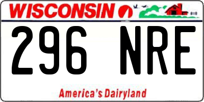 WI license plate 296NRE
