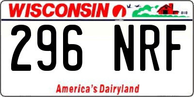 WI license plate 296NRF