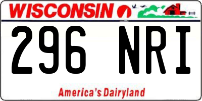 WI license plate 296NRI