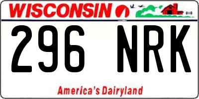 WI license plate 296NRK