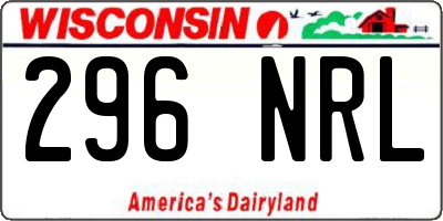 WI license plate 296NRL