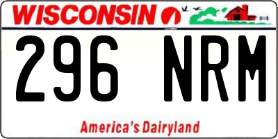 WI license plate 296NRM