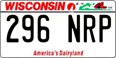 WI license plate 296NRP