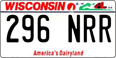 WI license plate 296NRR