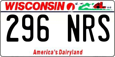 WI license plate 296NRS