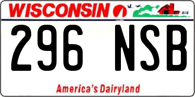 WI license plate 296NSB