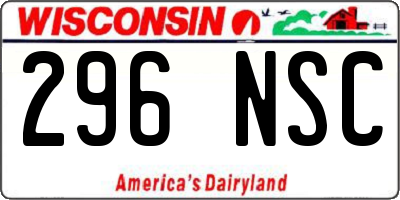 WI license plate 296NSC