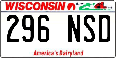 WI license plate 296NSD