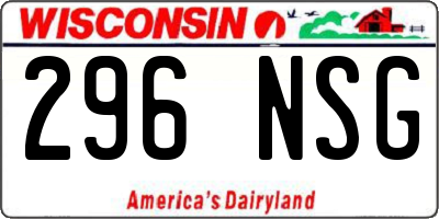 WI license plate 296NSG