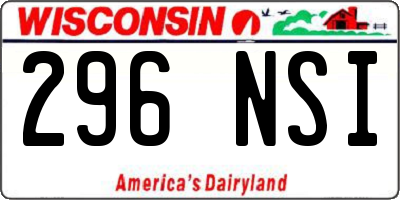WI license plate 296NSI