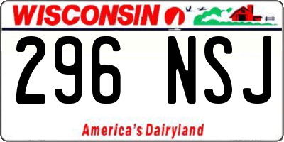 WI license plate 296NSJ