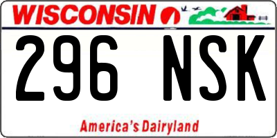 WI license plate 296NSK