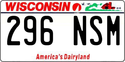 WI license plate 296NSM