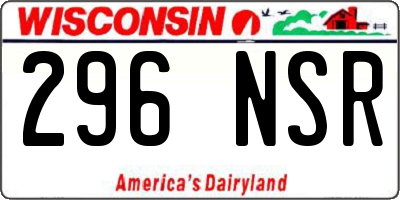 WI license plate 296NSR