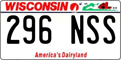 WI license plate 296NSS