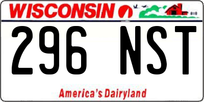 WI license plate 296NST