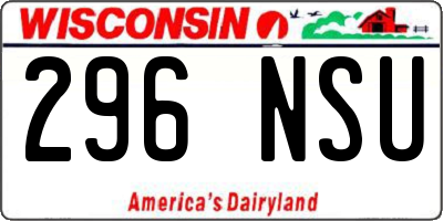 WI license plate 296NSU