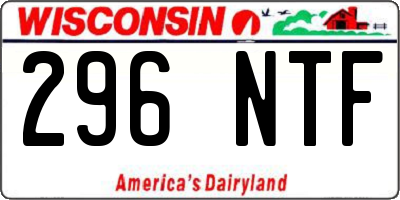 WI license plate 296NTF