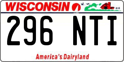 WI license plate 296NTI
