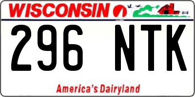 WI license plate 296NTK