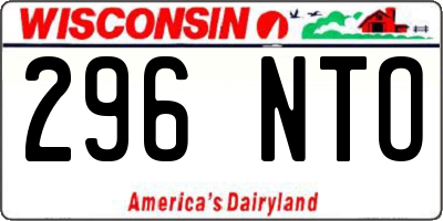 WI license plate 296NTO
