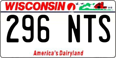 WI license plate 296NTS